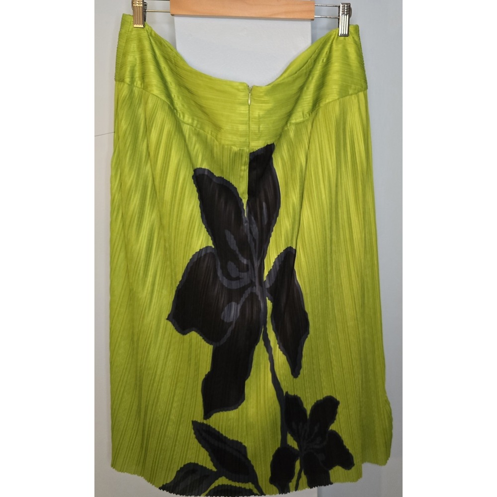 New Rare ELOQUII Women Skirt 16 High Waisted Knit Pleated Midi Skirt green - Picture 3 of 7